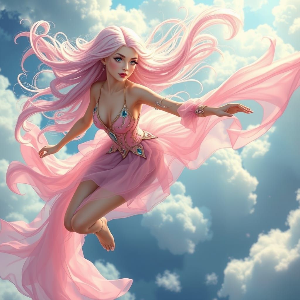 Majestic Pink Princess in Flight