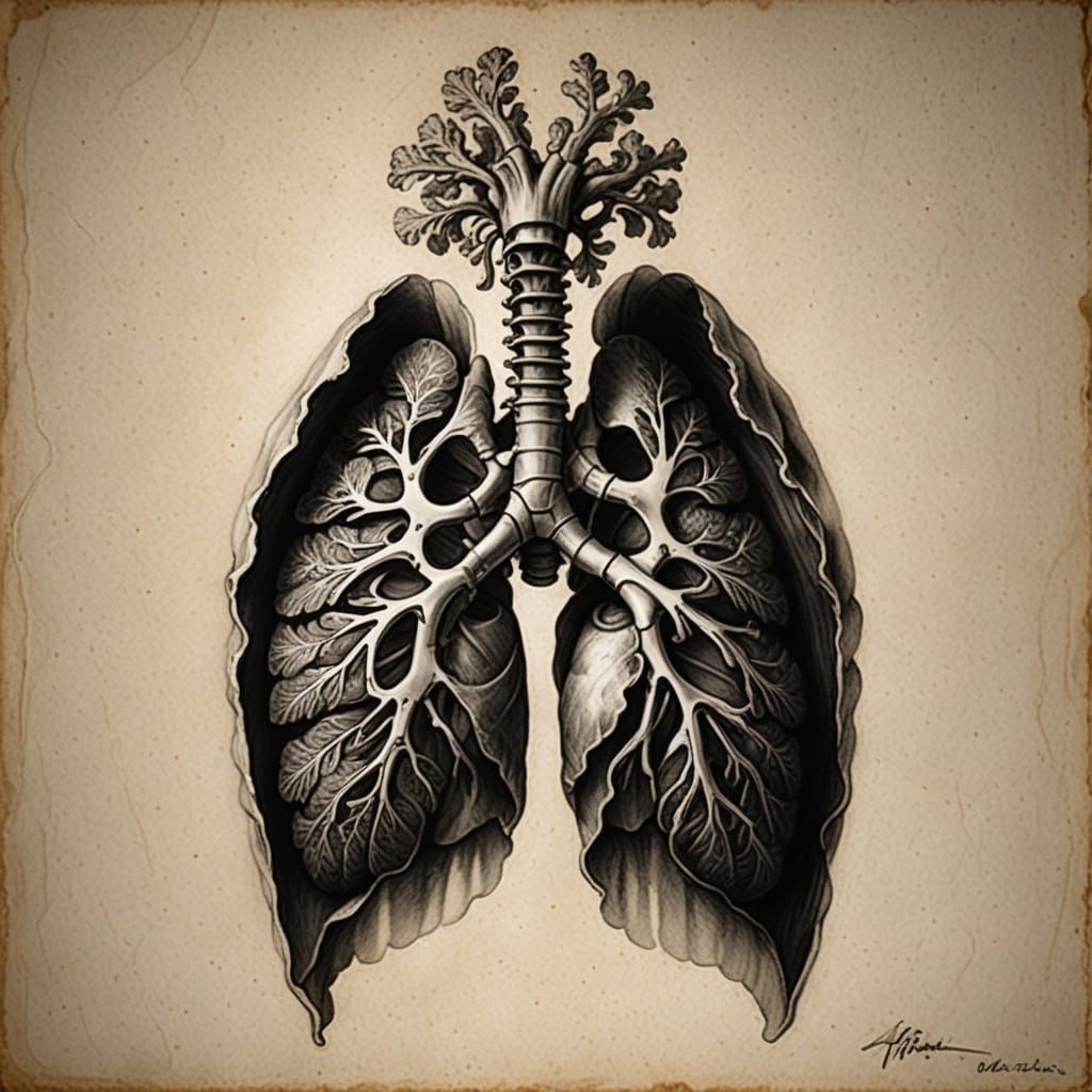 Dark Rembrandt-Inspired Charcoal Portrait of a Skeleton's Lu...