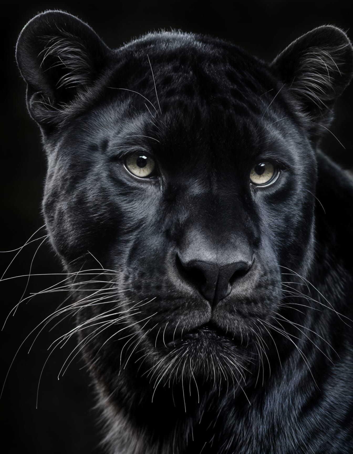 Dark Jungle Jaguar Portrait in Midnight Shadows