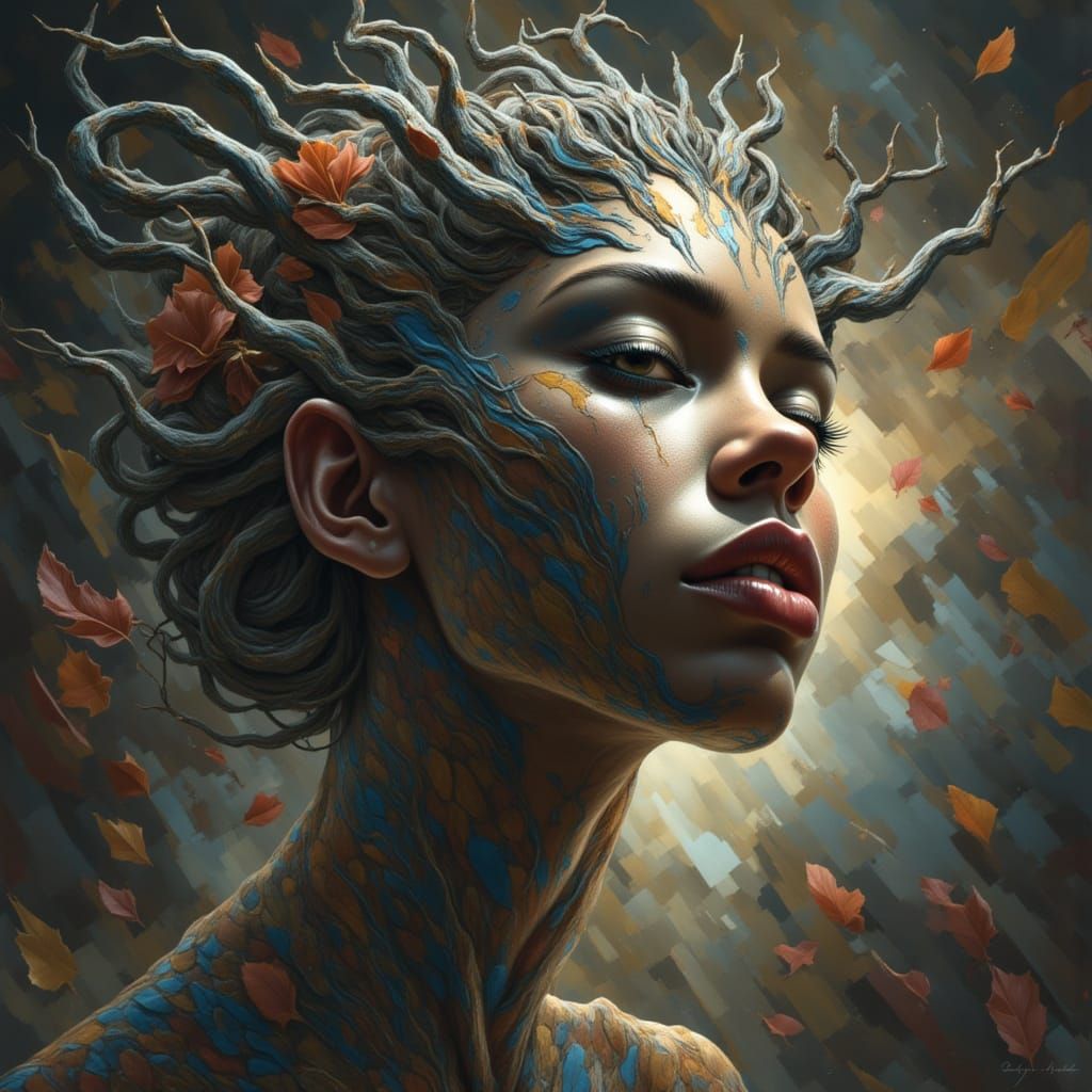 Detailed Portrait of Venus in Dark Fantasy Style