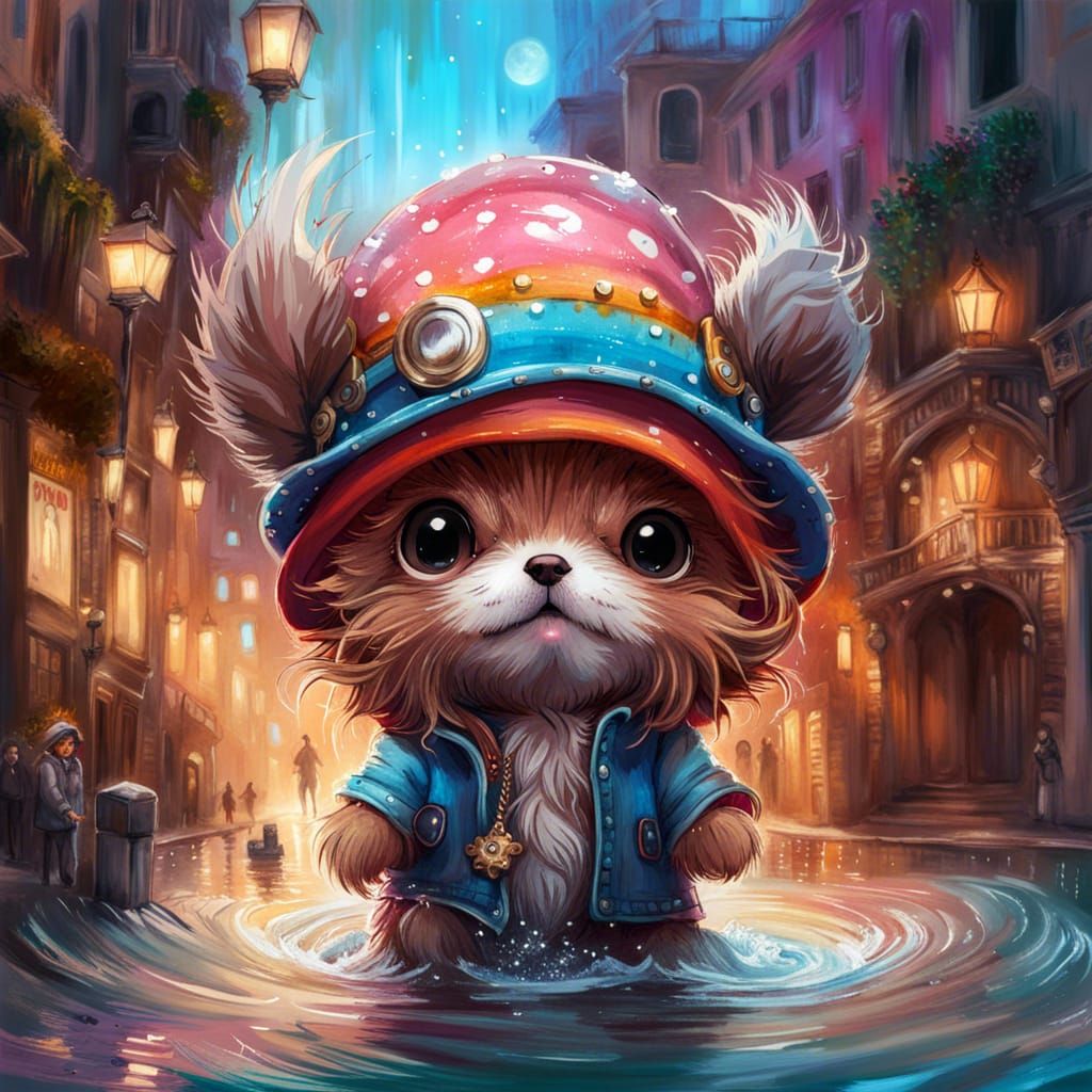 cute fluff in water