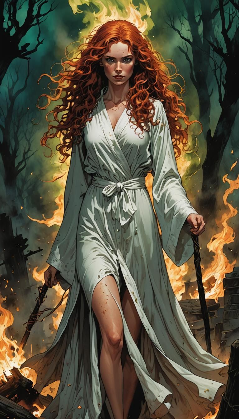 Burning Witch: Dark Comic Book Art Scene