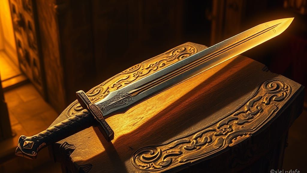 Sword of Ancient Lore in Golden Twilight