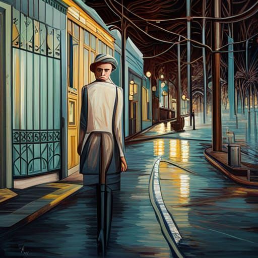 Street Art Deco in Post-Impressionism Film Noir
