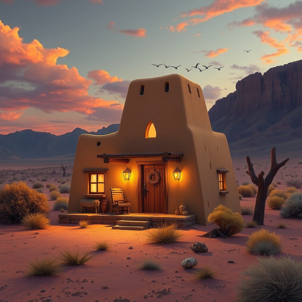 Desert Moccasin Adobe House in Fantasy Architecture Style