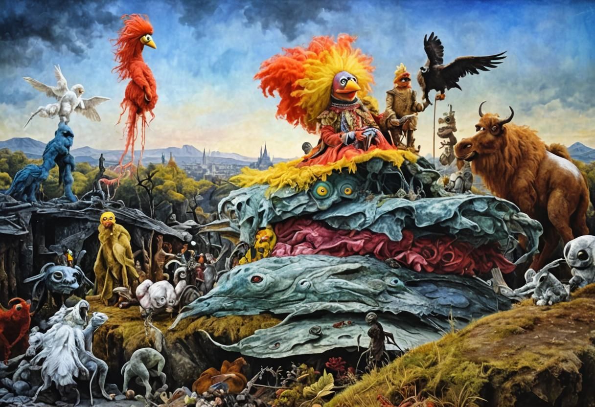 Pipi Longstocking's Surreal Cryptid Wedding, Digital Art