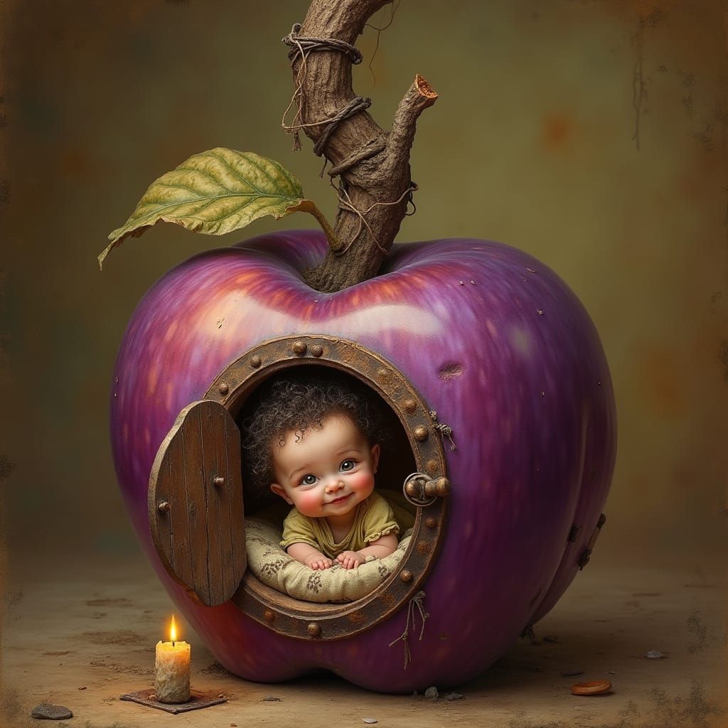 Vibrant Purple Apple Blooms from Vintage Guitar