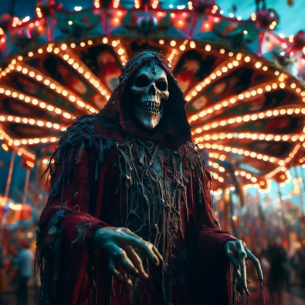 Disturbing Ghost Haunts Carnival: Horror Photography