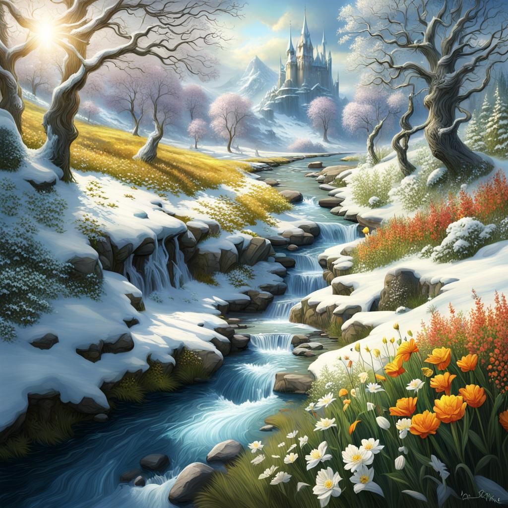 Narnia's White Witch Thaw: A Spring Matte Painting