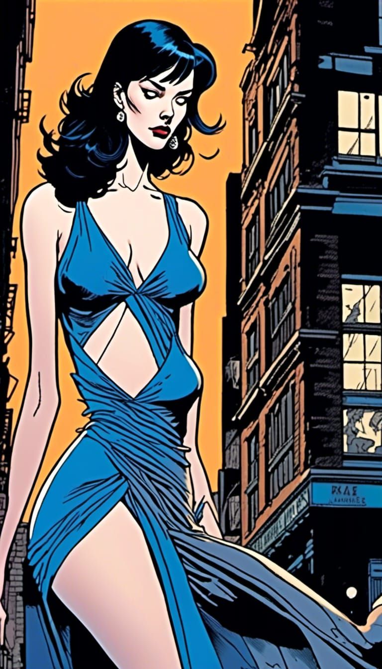 Scarlett Johansson in Graphic Novel Style