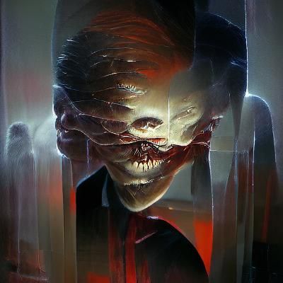 Sinister Monster in Dark Painterly Style