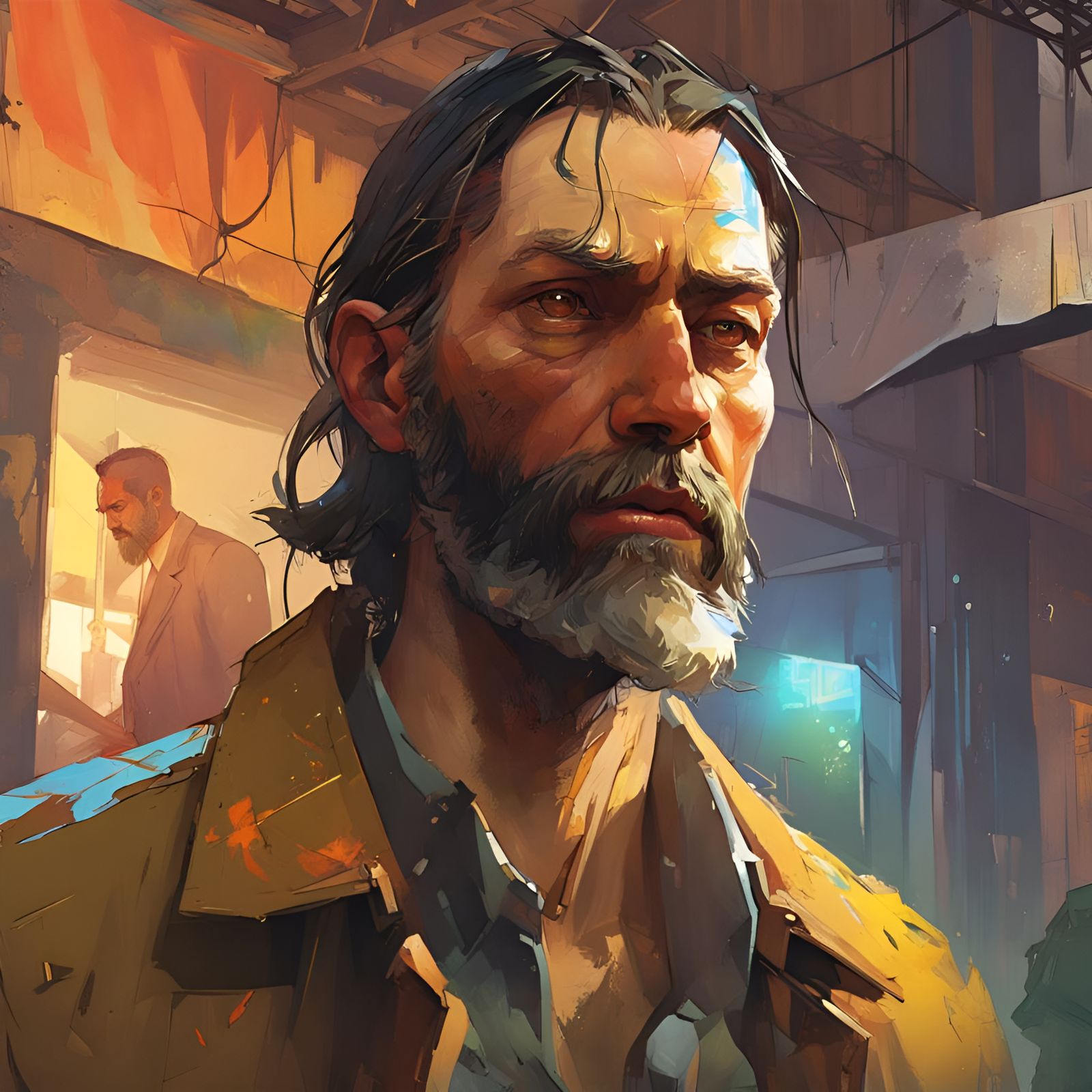 Hyperrealistic Disco Elysium Concept Art