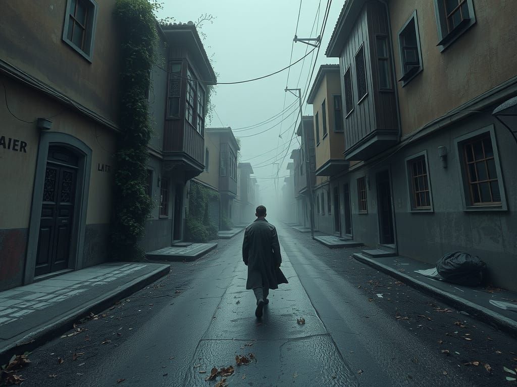 End of World Street Scene in Haunting Style