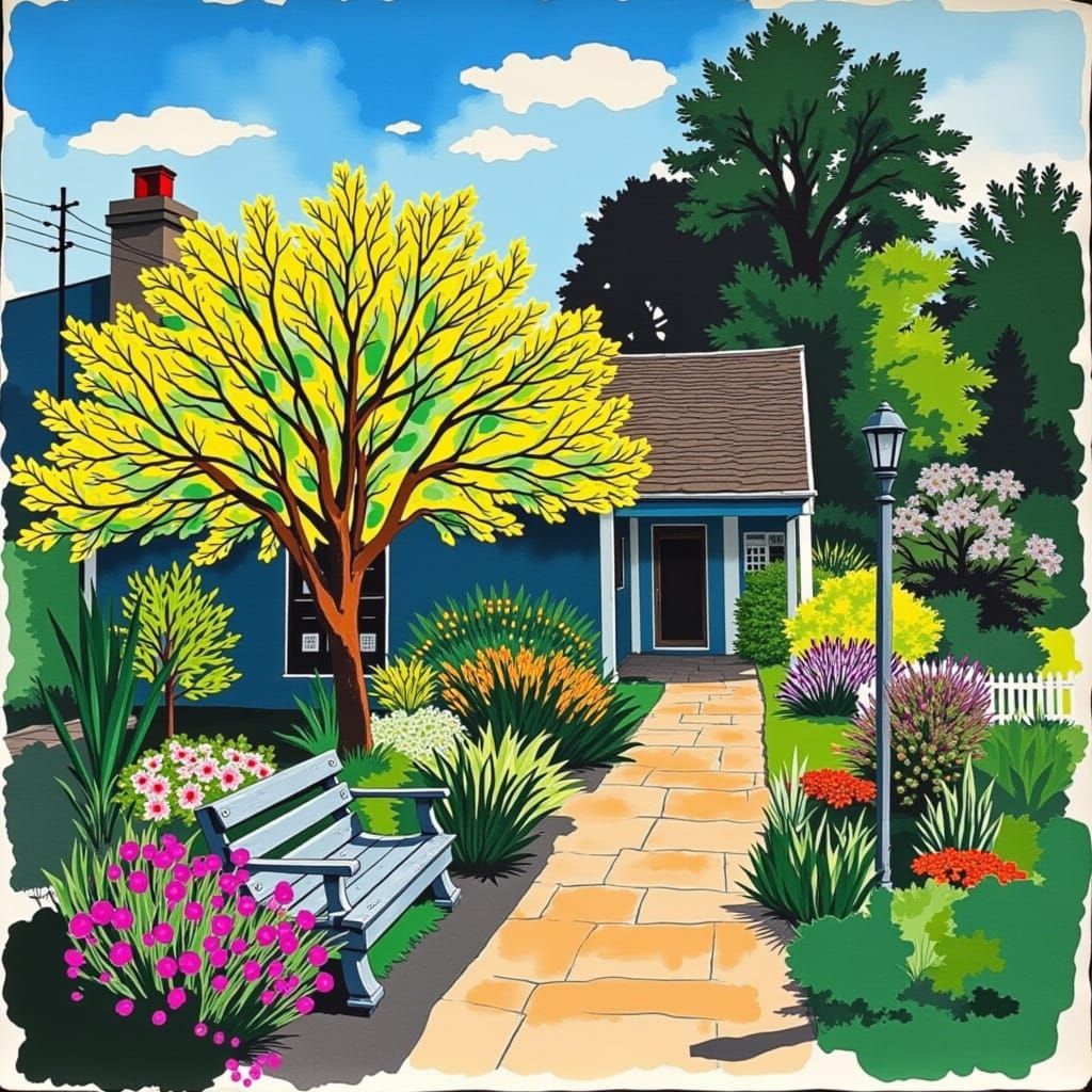 Serene Scottish Garden Landscape