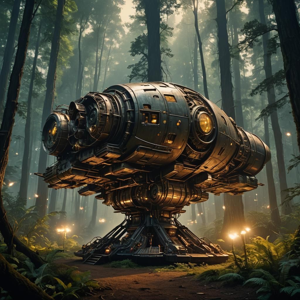 Serenity Spaceship in Alien Firefly Forest