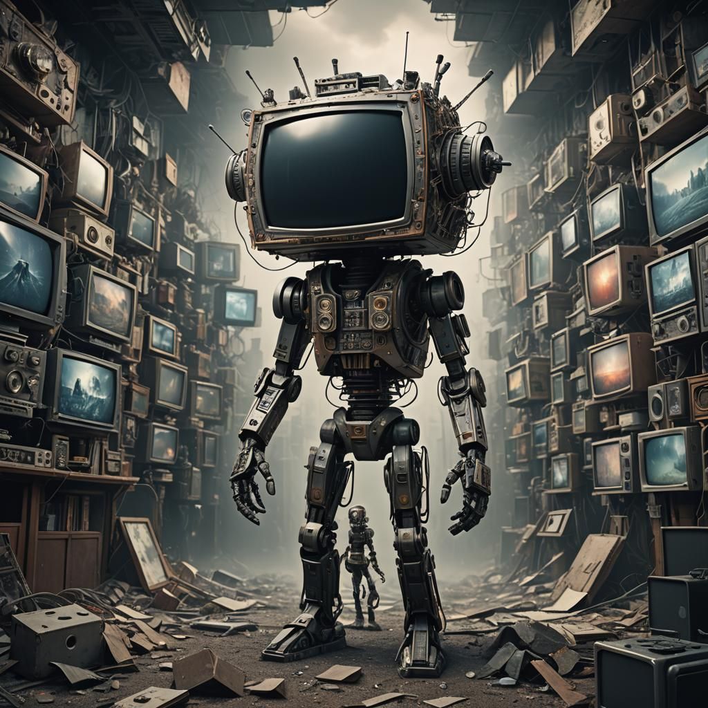 TV head with arms and legs