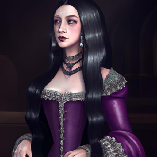 Moroi Vampire Woman in Tudor Portrait Style