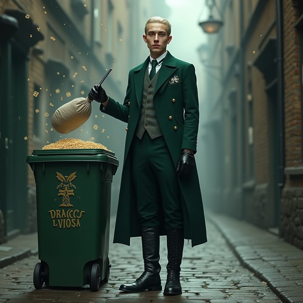 Draco Malfoy Cleans Up Diagon Alley: Art Nouveau Style