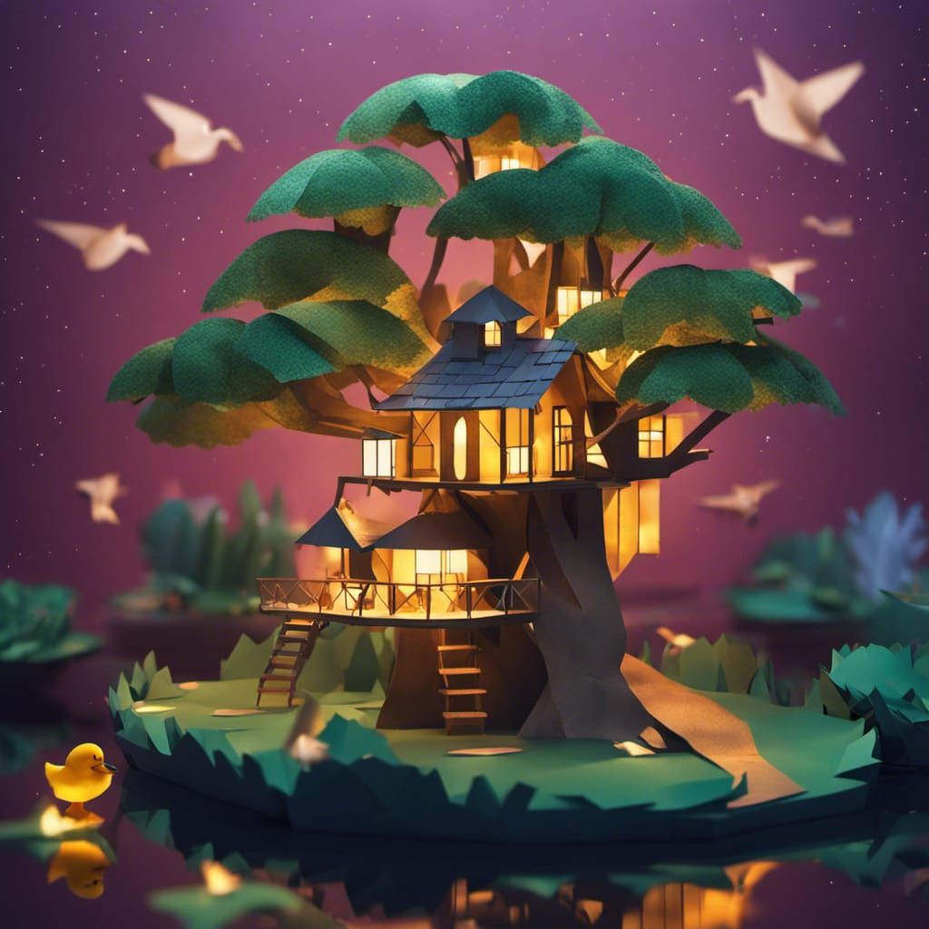 Origami tree house