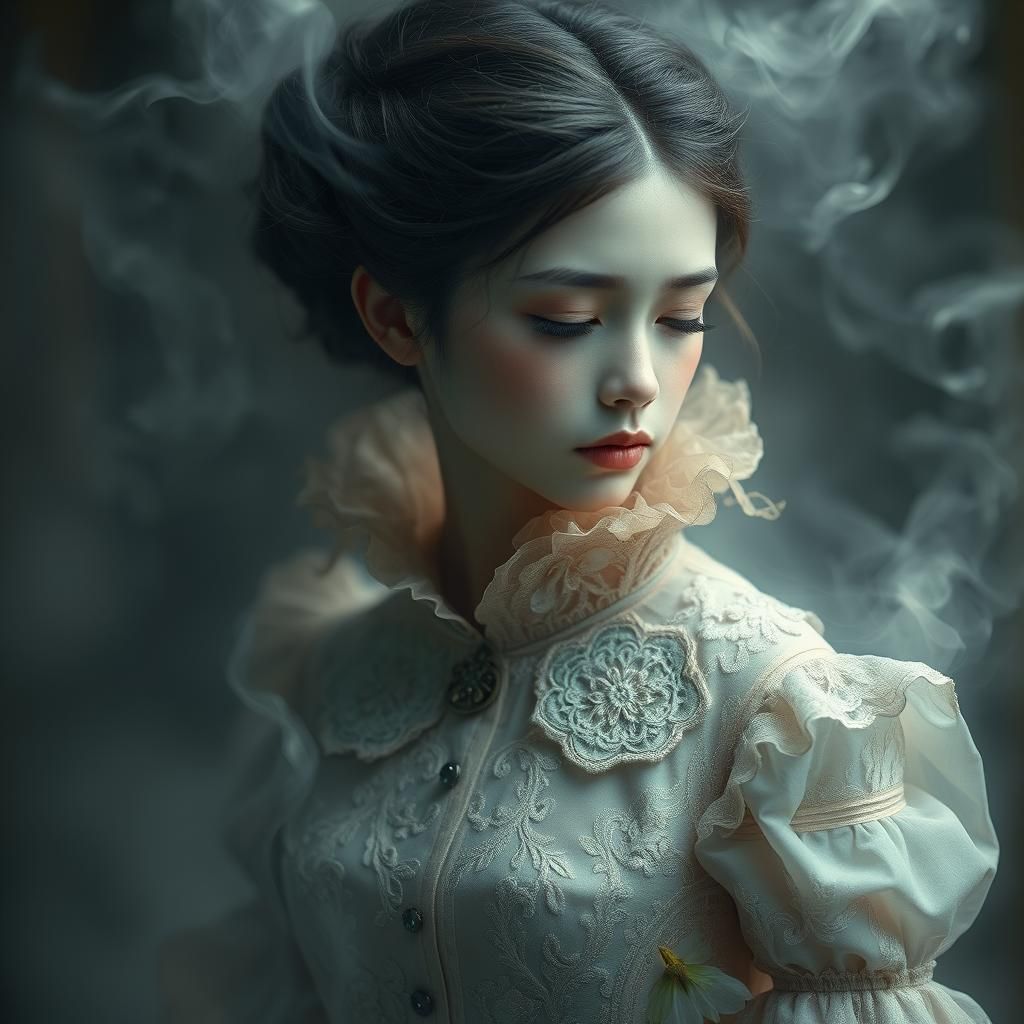 Ethereal Victorian Spirit in Dreamlike Matte Painting