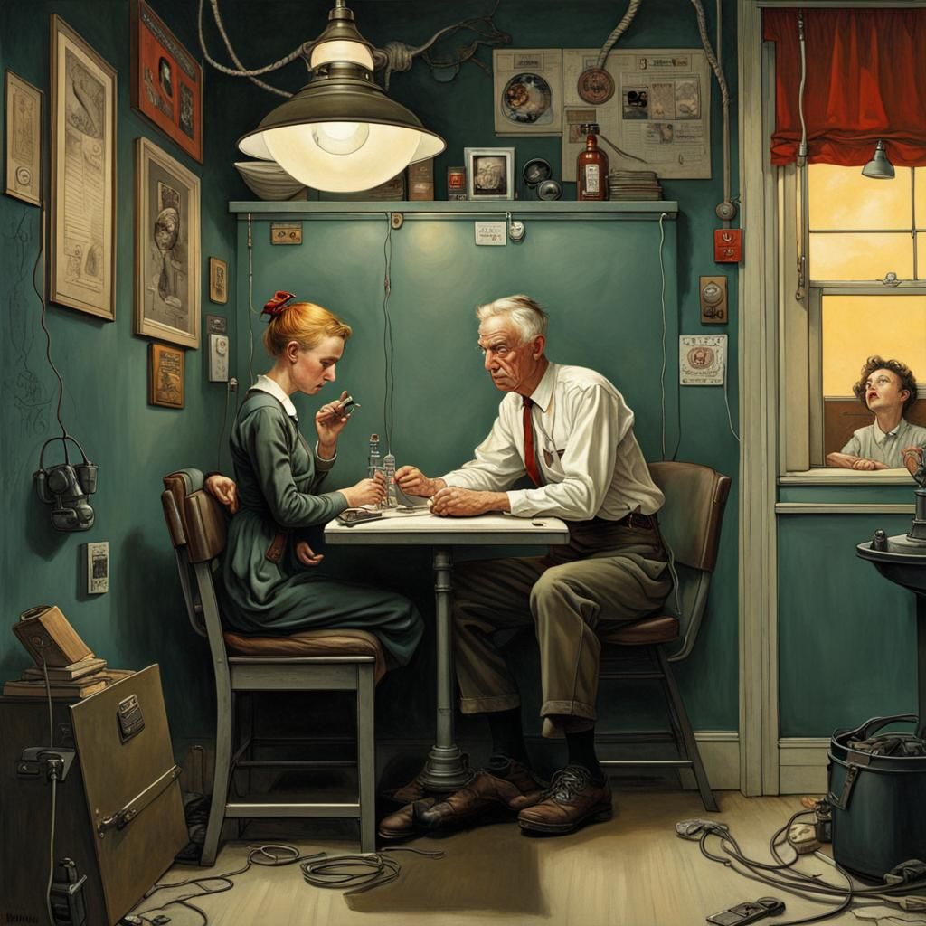 Dystopian Americana: A Rockwell-esque Surreal Nightmare