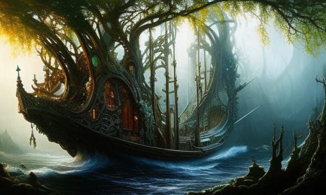 Pirate gnarled oak boat 🌘