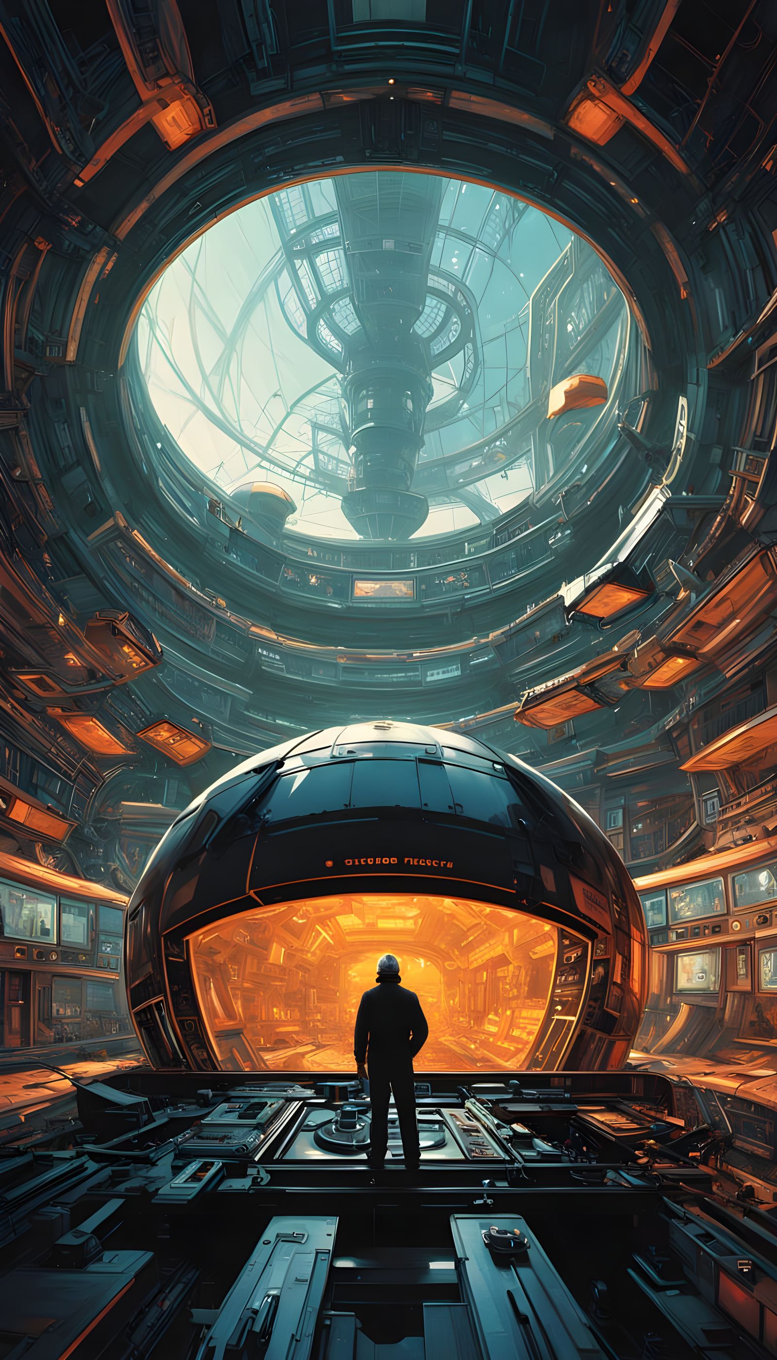 A huge futuristic soviet complex.