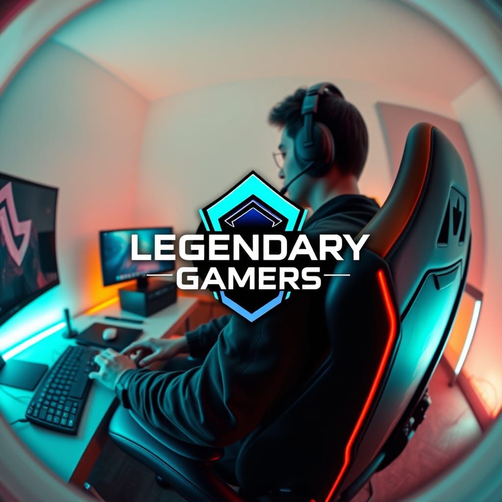 Hyperrealistic Gaming Profile Picture with Futuristic Setup