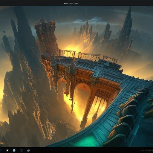 Detailed Tesseract Matte Painting in Deep Color