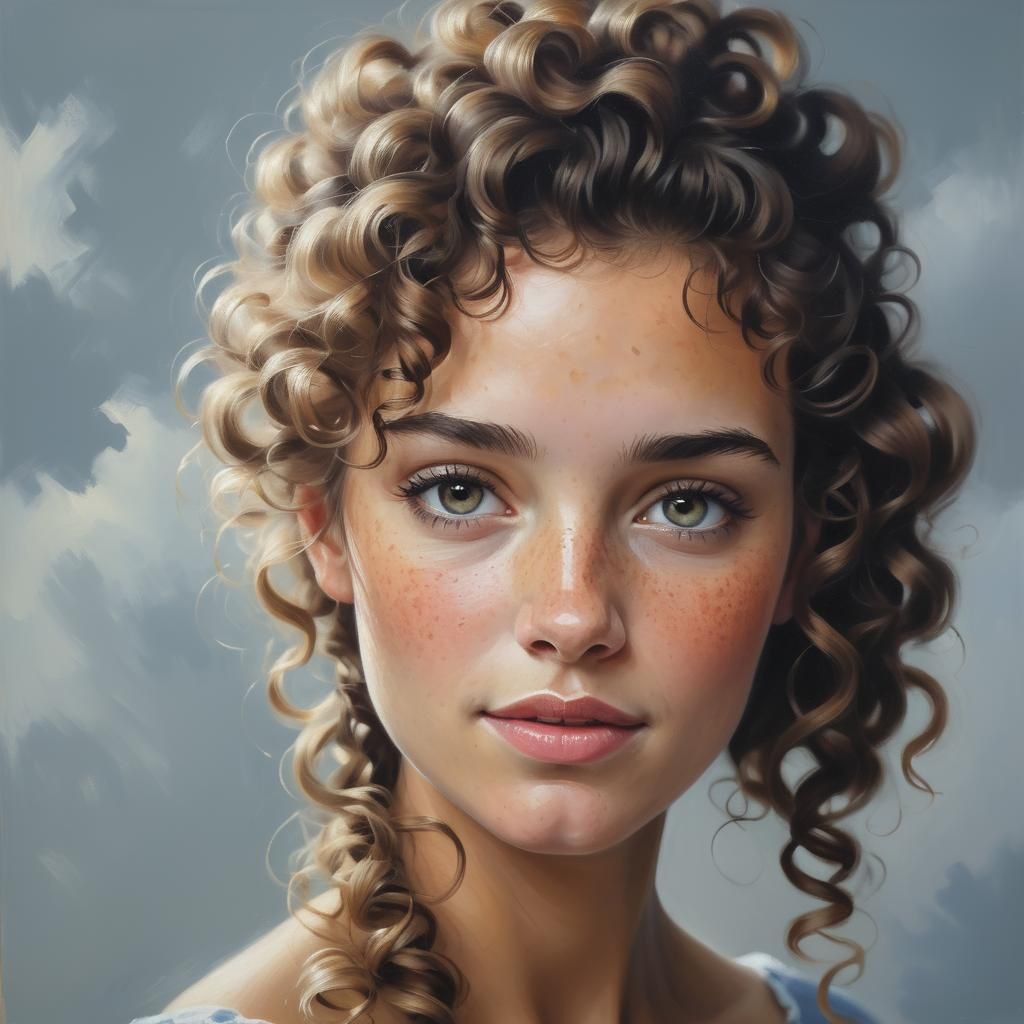 Portrait of Woman in Academic Realism Style