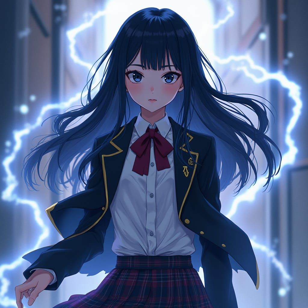 Ethereal Heroine in U.A School Uniform, Radiating a Ghost Qu...