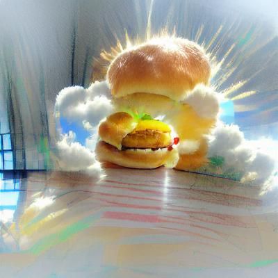 Burger with Heavenly Sunshine Beams
