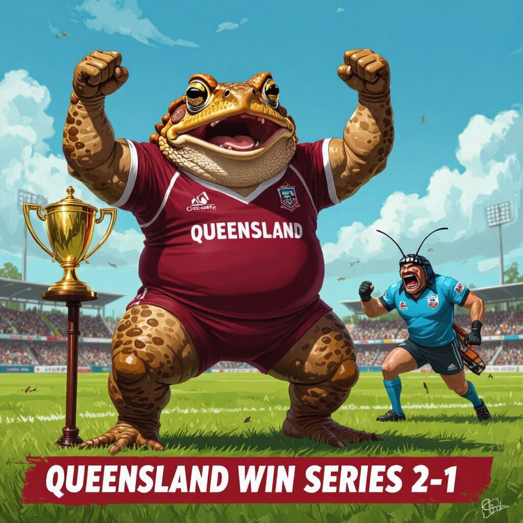 Cane Toad Wins Rugby Series Against Cockroach