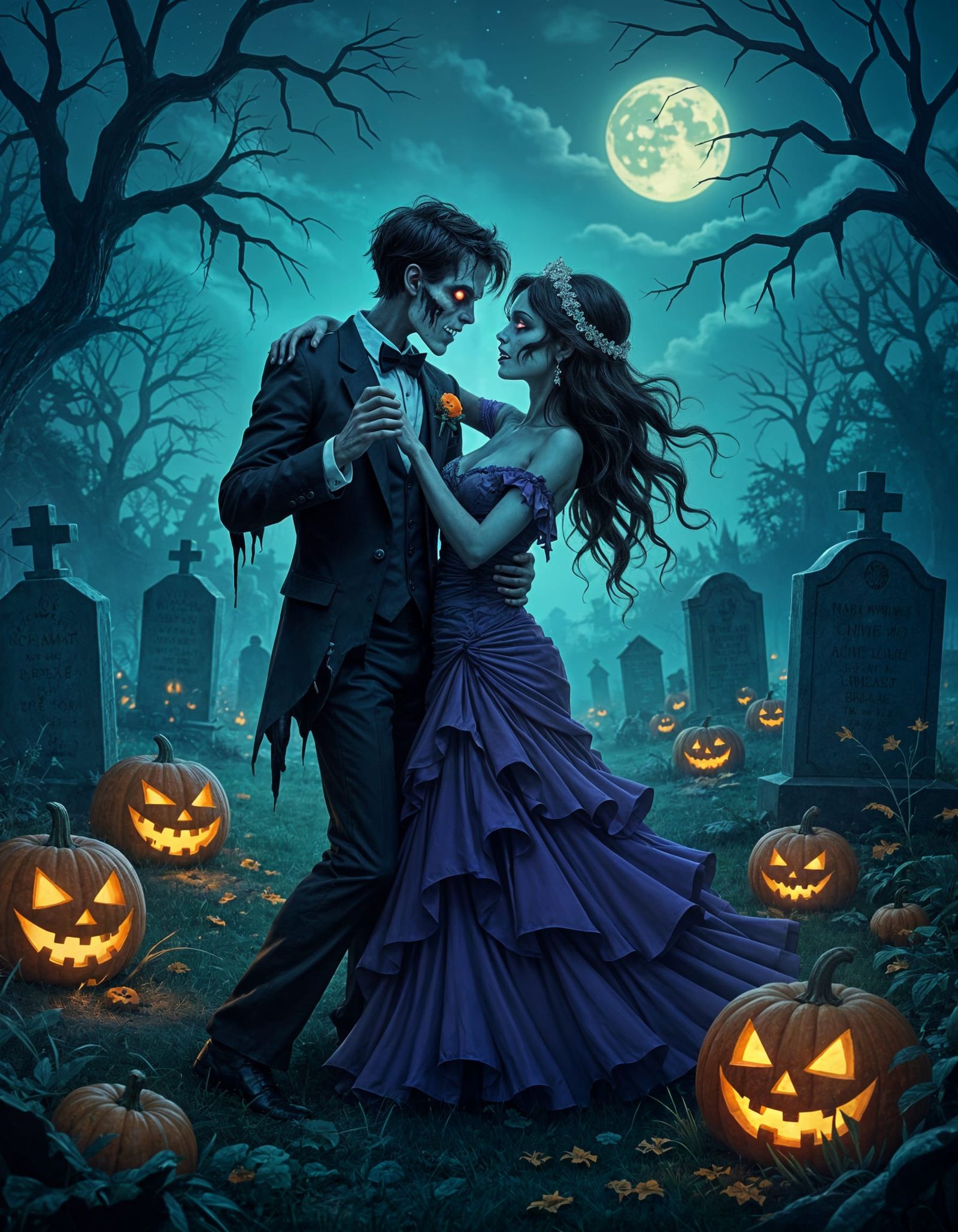 Zombie Prom Dance in Eerie Grave Garden