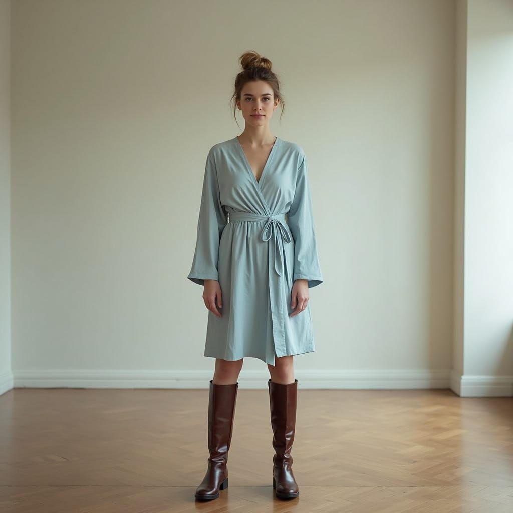 Photorealistic Portrait of Woman in Empty Apartment