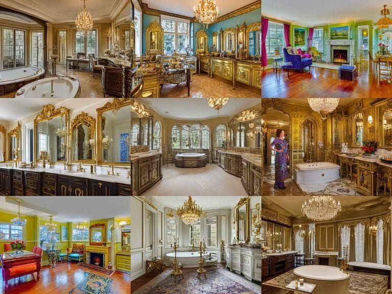 Vibrant Heritage Master Bathroom in a Connecticut McMansion