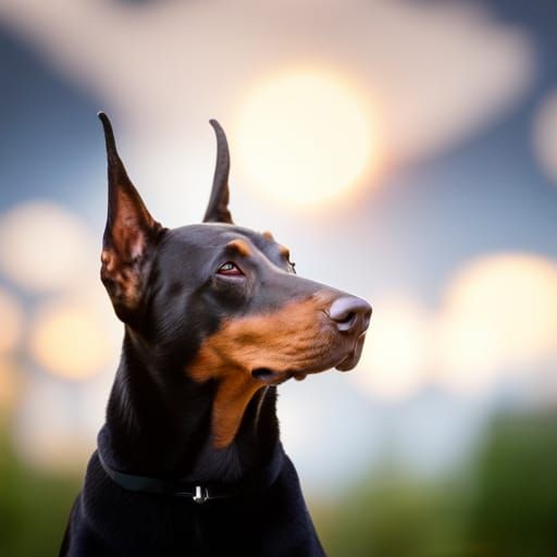 Doberman Pinscher Portrait in Natural Lighting