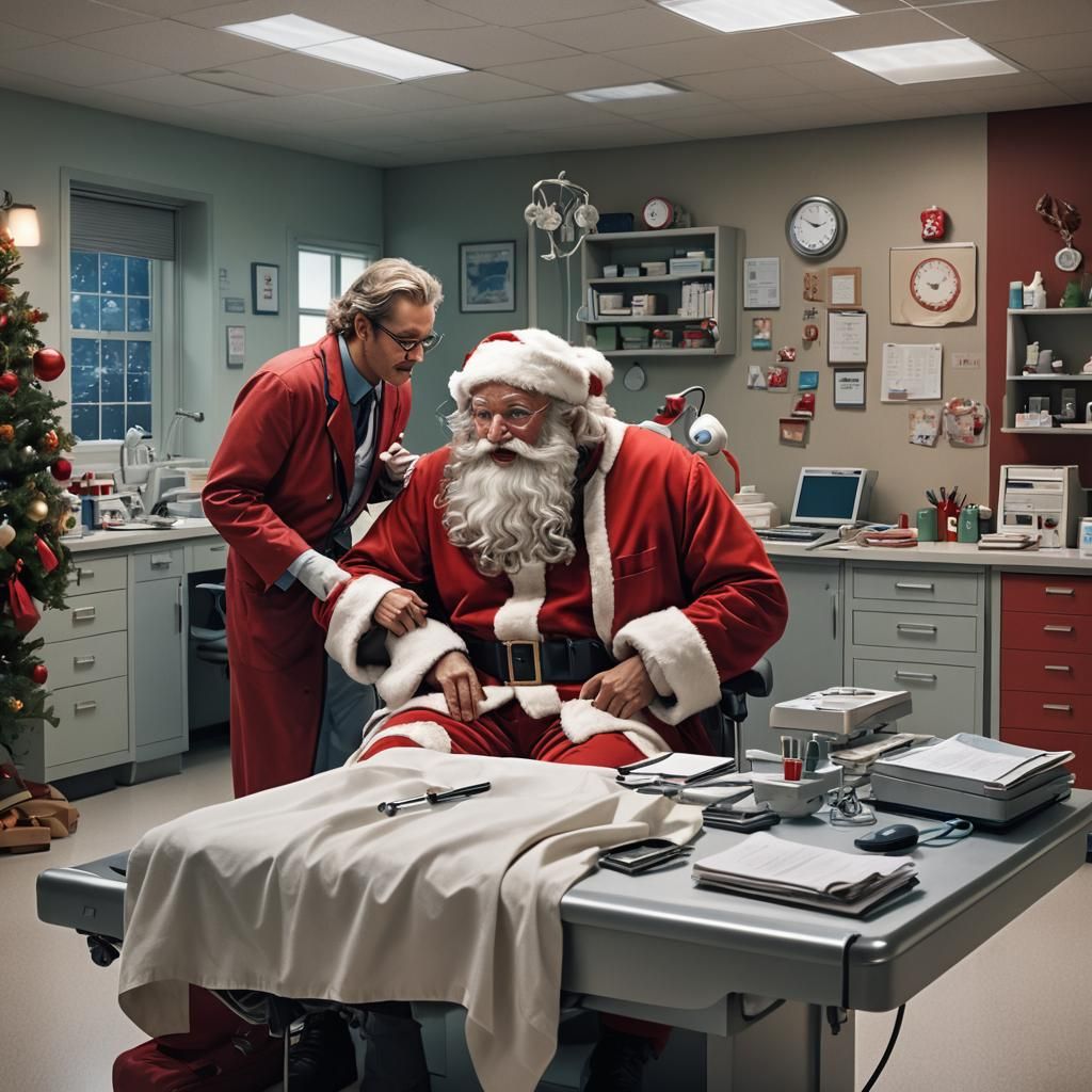 Santa's Checkup: A Matte Painting in Christmas Office