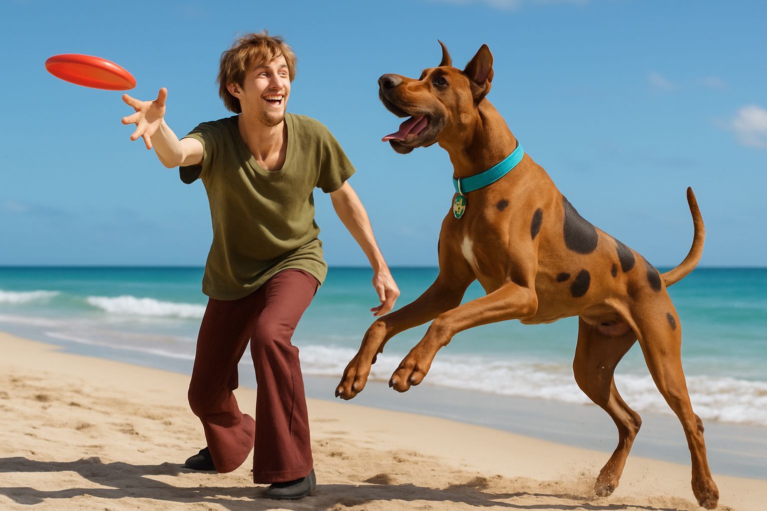 Scooby-Doo and Shaggy on the Beach in CGI