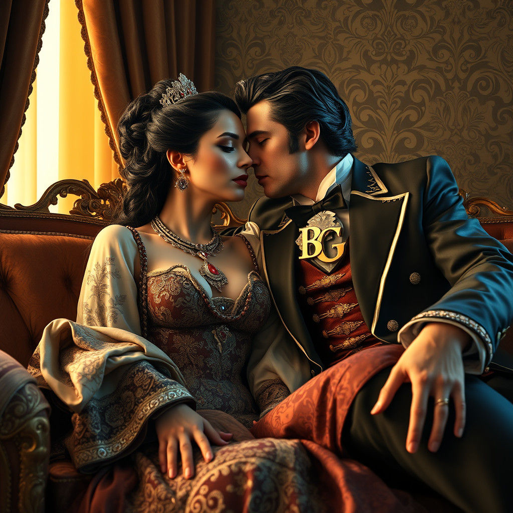 Romantic Duchess Portrait in Baroque Style