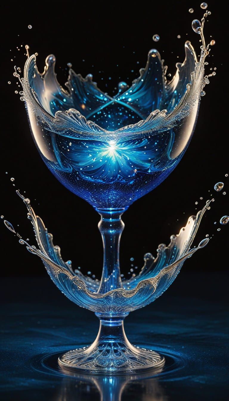 Glowwings Against an Inky-Blue Sky of Liquified Stars