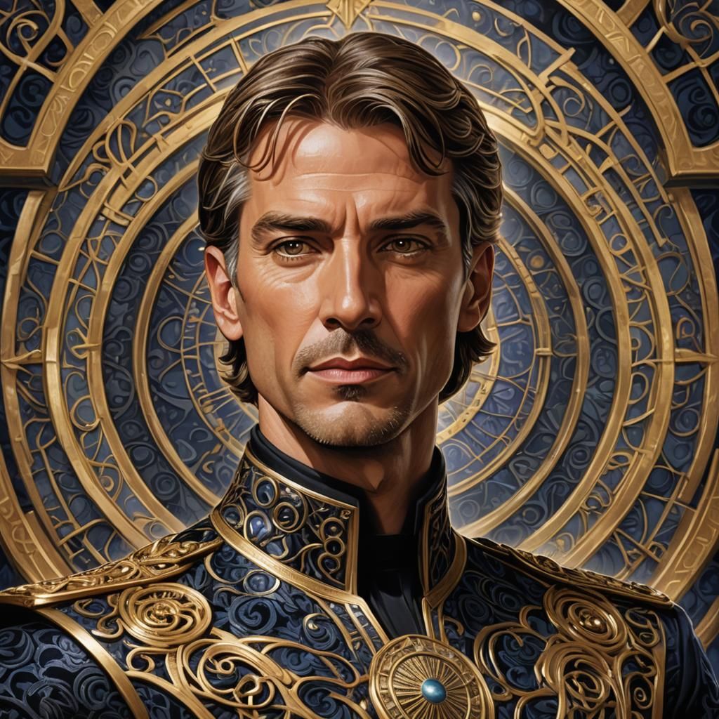 Jonas Quinn Art Nouveau Portrait in Arachnid Style