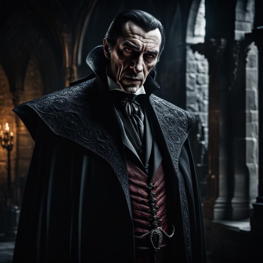 Hyperrealistic Dracula Portrait in High Definition