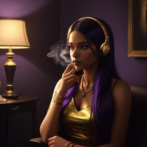 Girl in Purple Room: Cinematic Album Cover