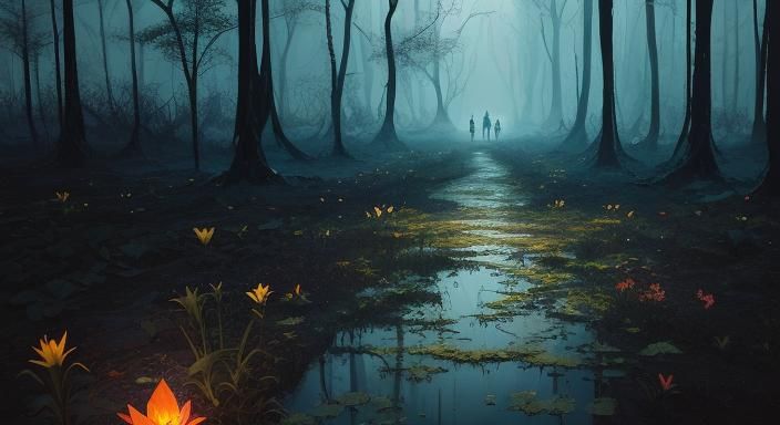 Ethereal Lily Blooms Amidst Shadow Realm