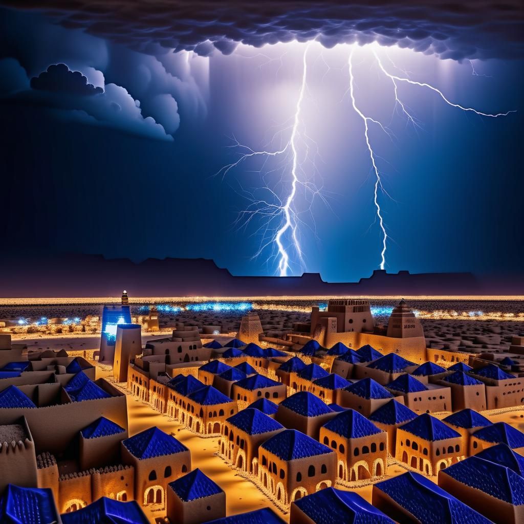 Timbuktu Under Thunderstorm: Photorealistic Precisionism
