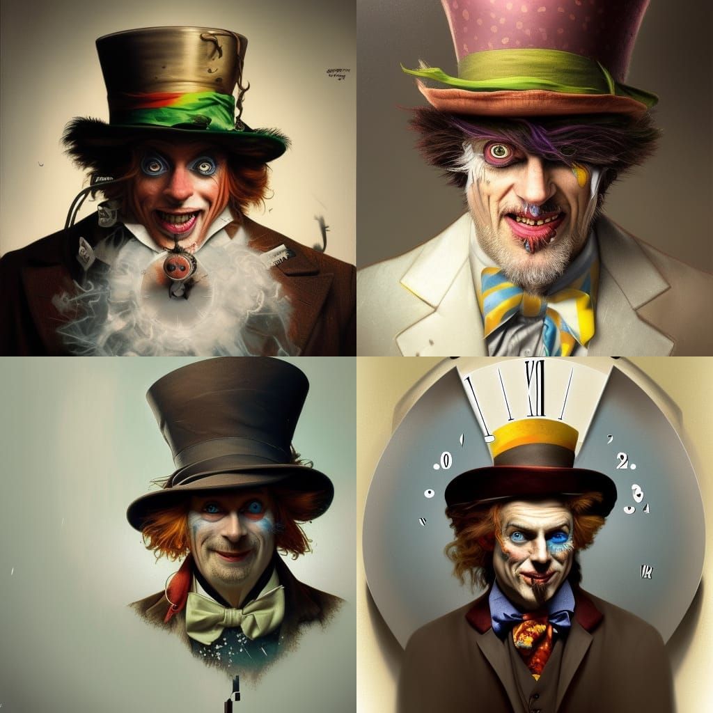 Mad Hatter Portrait by Greg Rutkowski, Artgerm, and Alphonse...