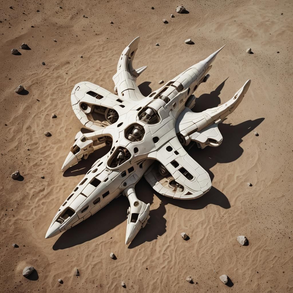 Bone-Shaped Spaceship Generated by AI