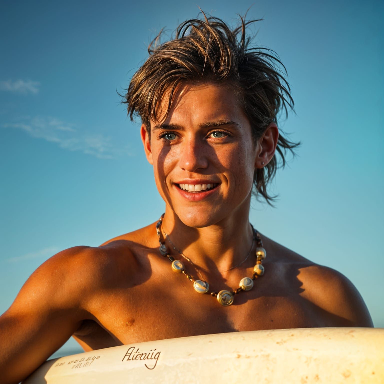 Aussie Surfer Rides the Wave at Golden Hour