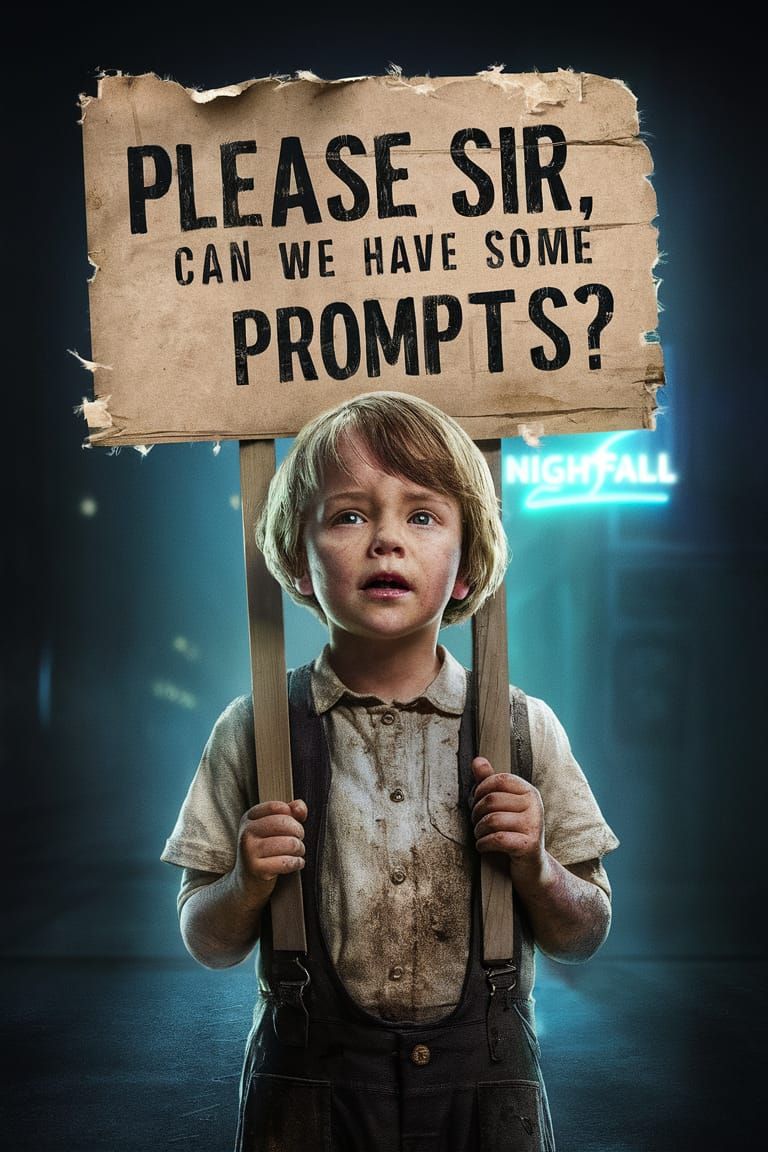 Orphan Boy Asks For Prompts: Heart-Wrenching Film Poster